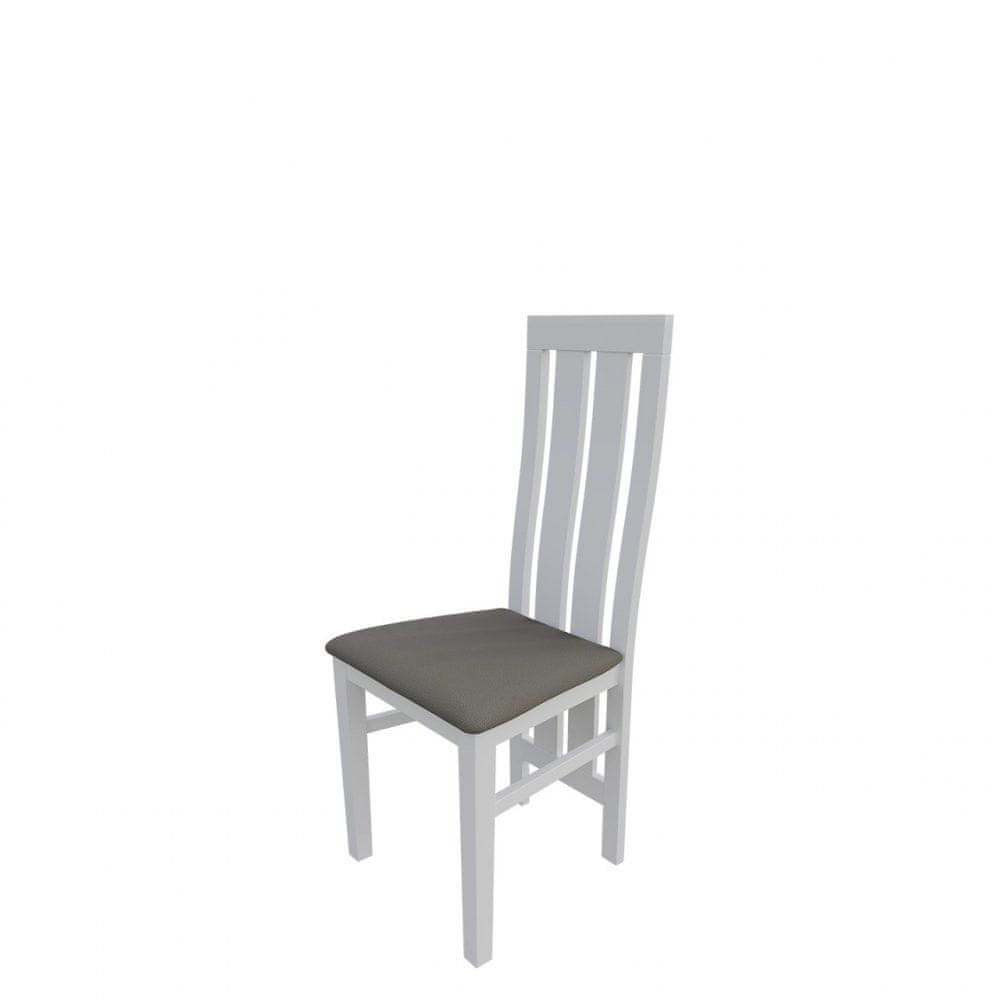 Veneti Jedálenská stolička MOVILE 42 - biela / šedá ekokoža